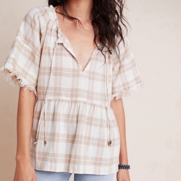 Anthropologie Tops - Pilcro Anthropologie Bette Babydoll Frayed Blouse